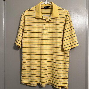 Brooks Brothers Men's Country Club Performance Knit Polo Yellow Stripes Size M